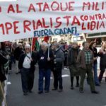 Manifestación contra la intervención militar en Libia