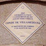 placa recordatorio de Juan de Tassis y Peralta, Conde de Villamediana