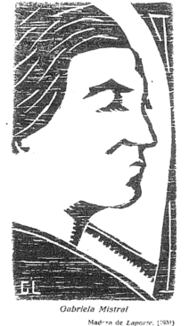 Caricatura gabriela mistral
