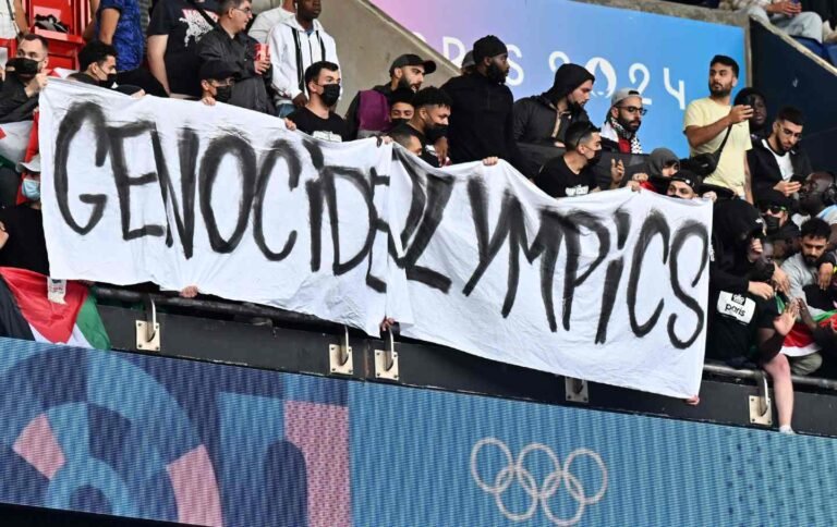 Olimpiadas genocidio palestina Paris ekecheiria