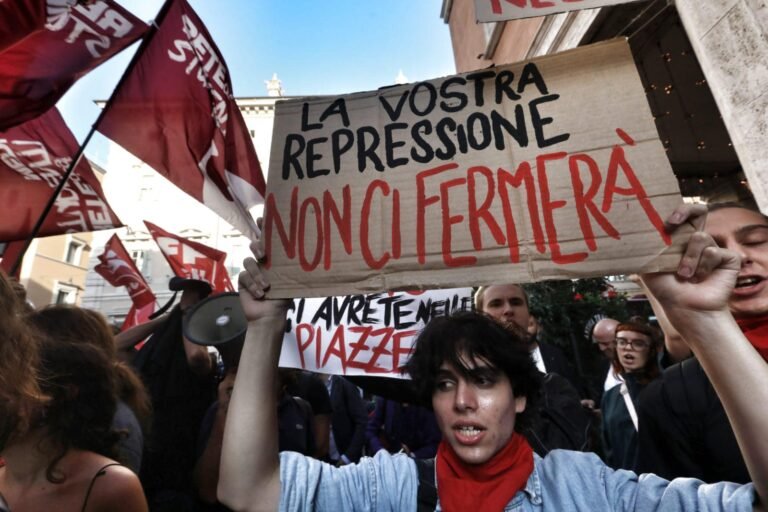 meloni italia protesta